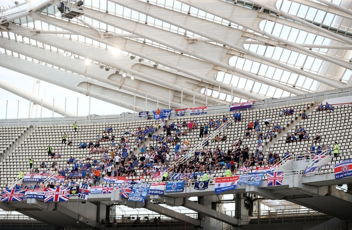 <b>Οι οπαδοί της Ρέιντζερς στο ΟΑΚΑ / Πηγή: Eurokinissi</b> <b>Οι οπαδοί της Ρέιντζερς στο ΟΑΚΑ / Πηγή: Eurokinissi</b>