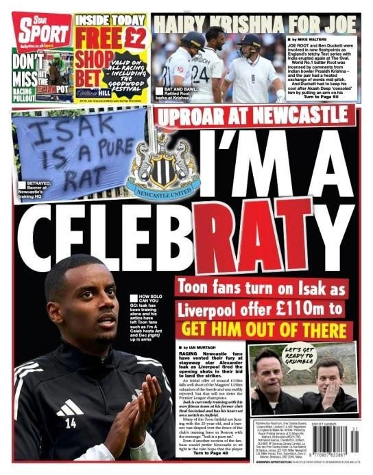 Το πρωτοσέλιδο της DailyStar Το πρωτοσέλιδο της DailyStar