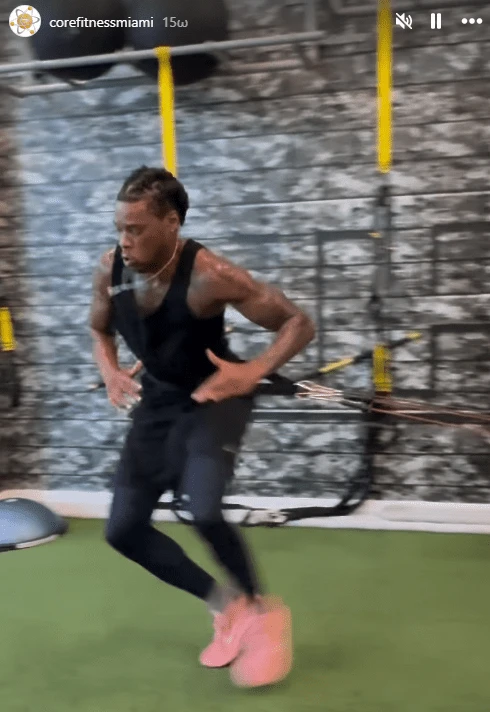 Ο Ρισόν Χολμς που προπονείται στο Μαϊάμι / Πηγή: IG Story