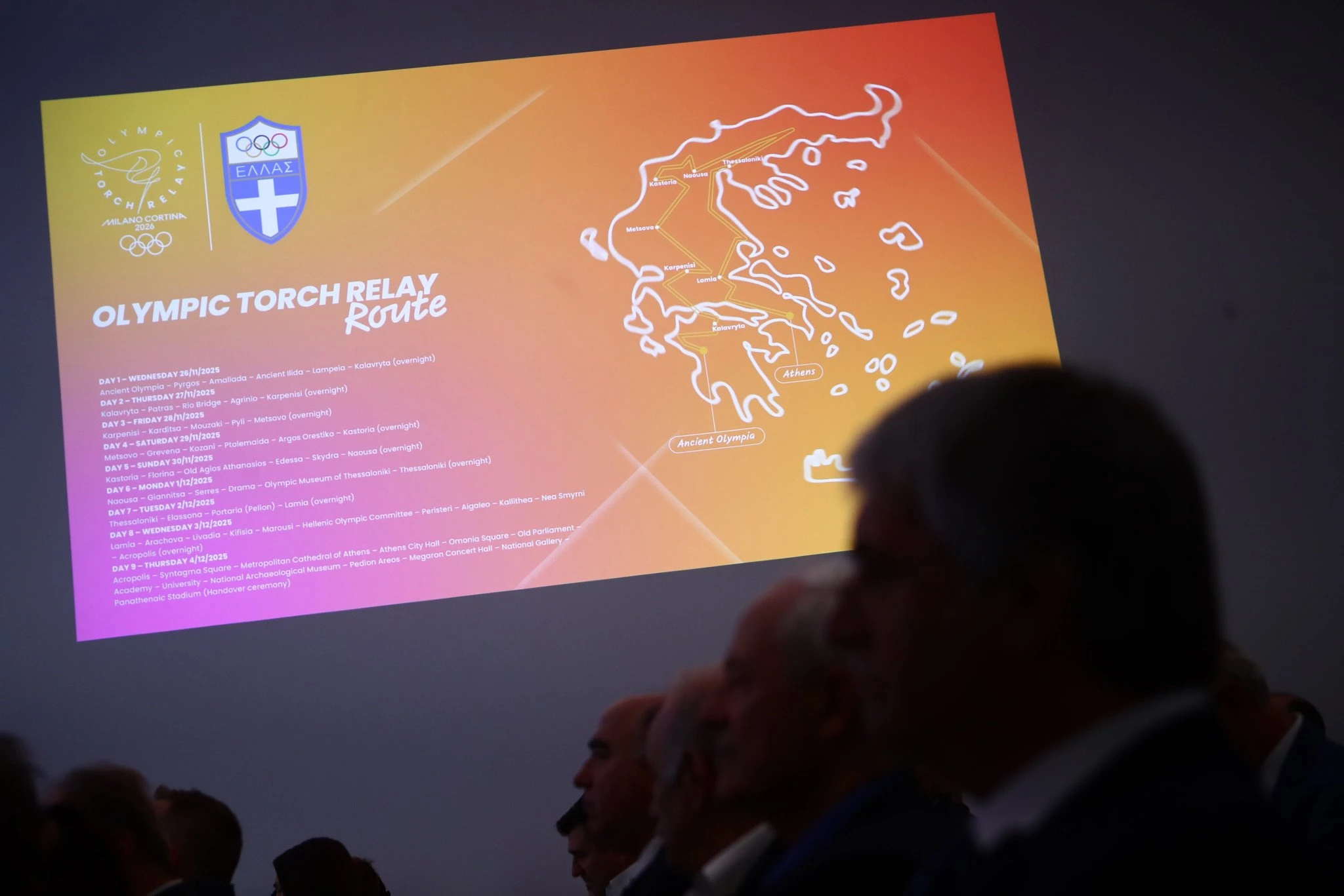 Ο χάρτης με τη διαδρομή της Ολυμπιακής Φλόγας / Πηγή: Eurokinissi