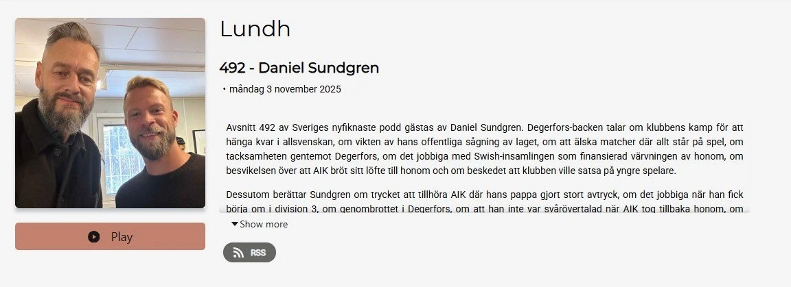 Το podcast που μίλησε ο Σούντγκρεν / Screenshot
