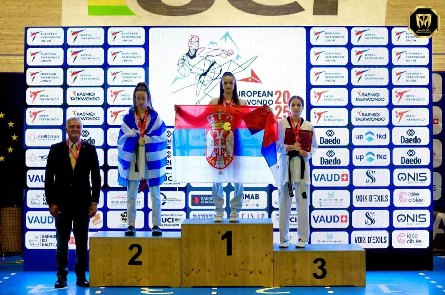 Η Ασημάκη με το αργυρό στο ευρωπαϊκό βάθρο των νεανίδων / Πηγή: ΕΛΟΤ