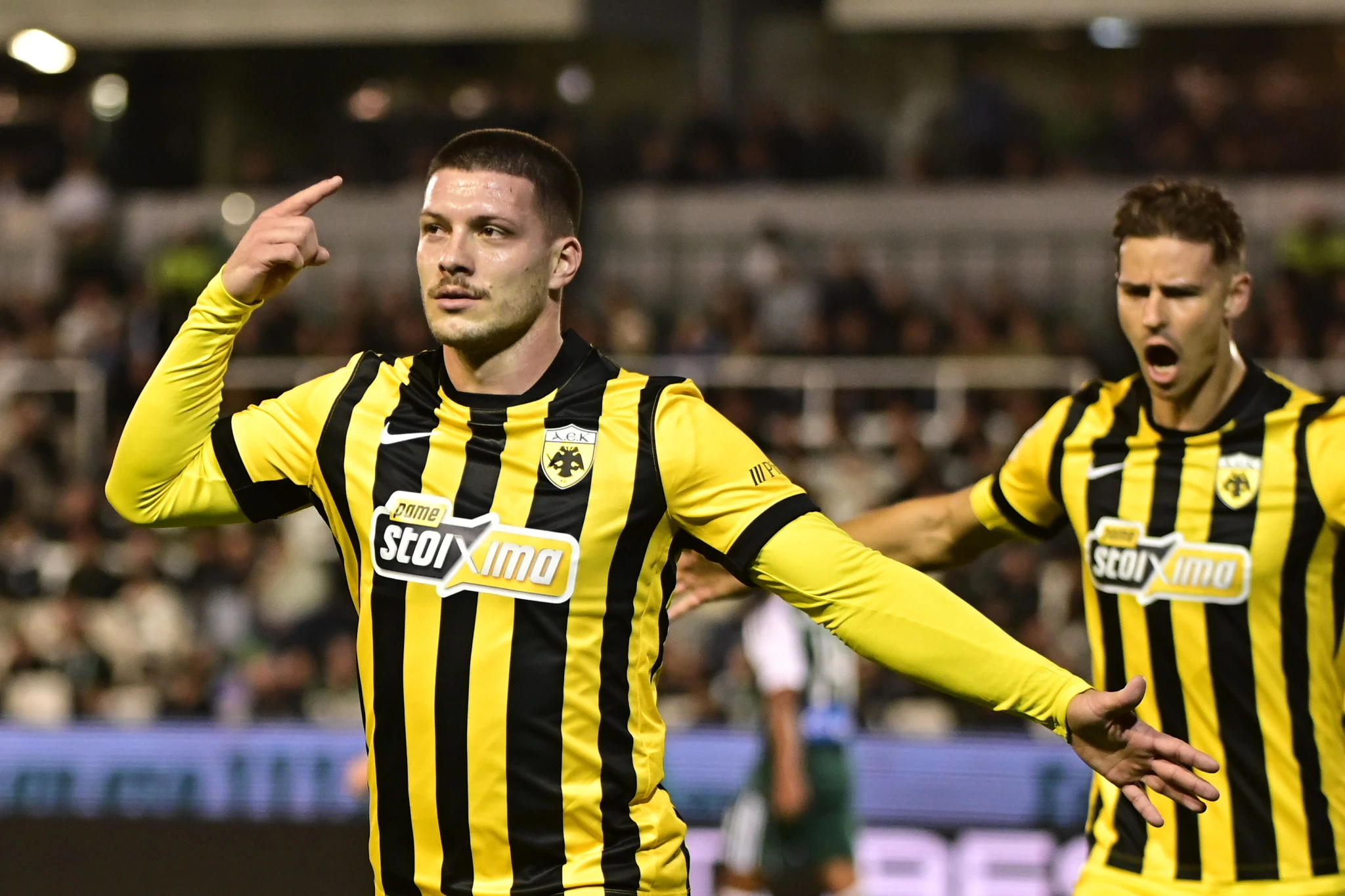 Ο Λούκα Γιόβιτς πανηγυρίζει /Πηγή: Eurokinissi