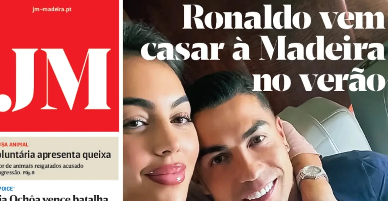 Το πρωτοσέλιδο της εφημερίδας «Jornal da Madeira» που αποκάλυψε τον γάμο του Ρονάλντο 