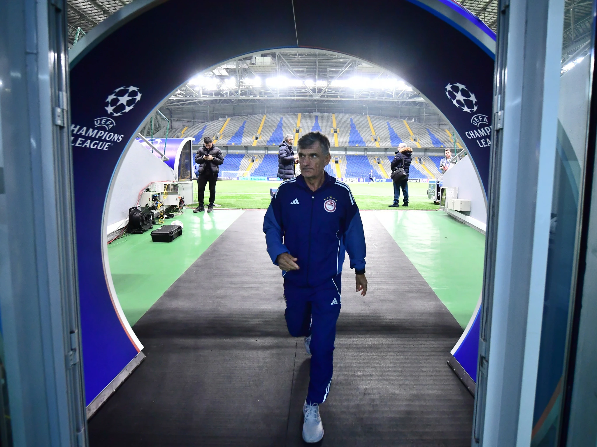 Η προπόνηση του Ολυμπιακού στο κλειστό γήπεδο της Αστάνα / Πηγή: Eurokinissi