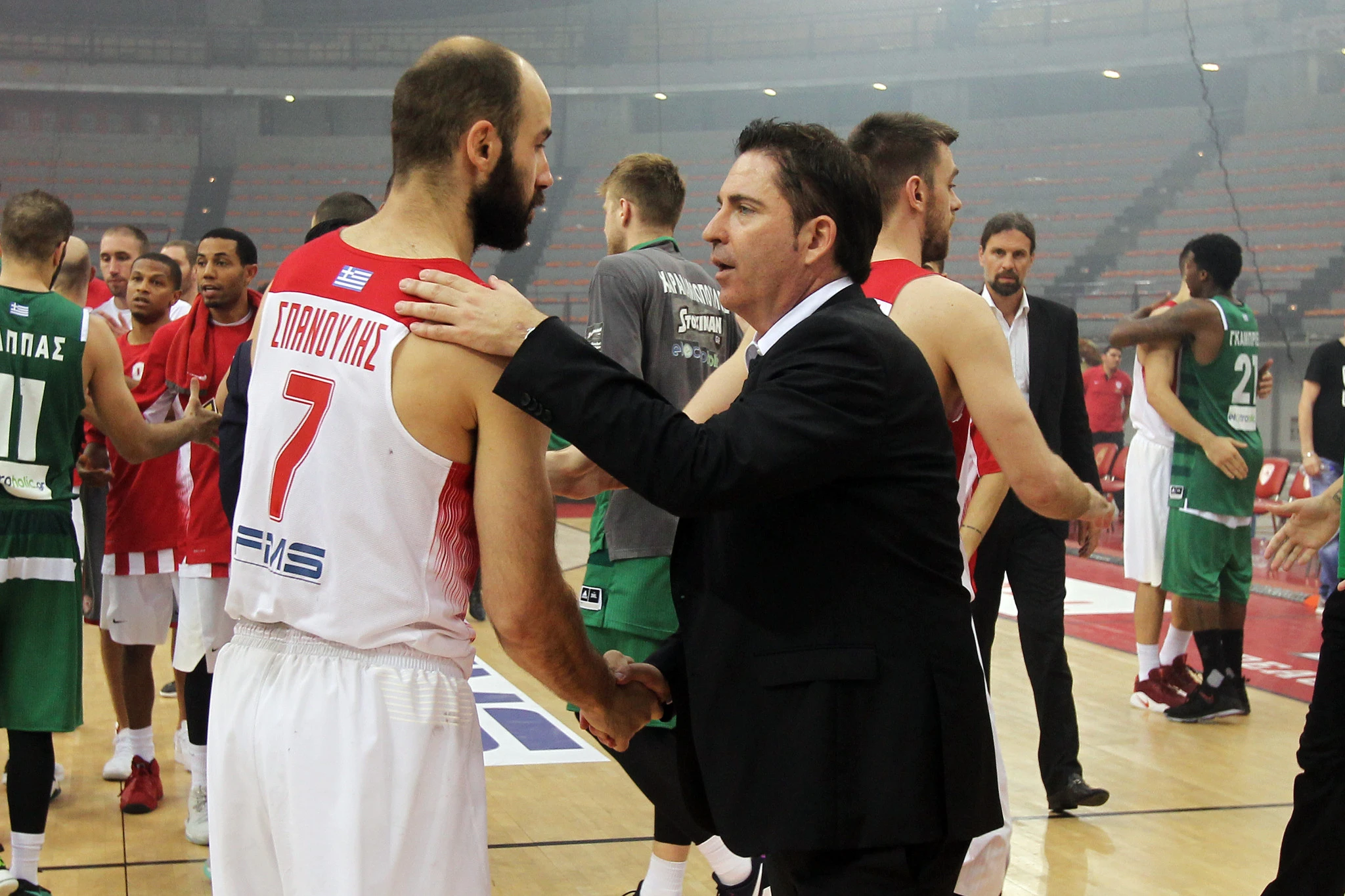 Συνάντηση του κόουτς Πασκουάλ με τον... παίκτη Σπανούλη, το 2017 / Πηγή: Eurokinissi