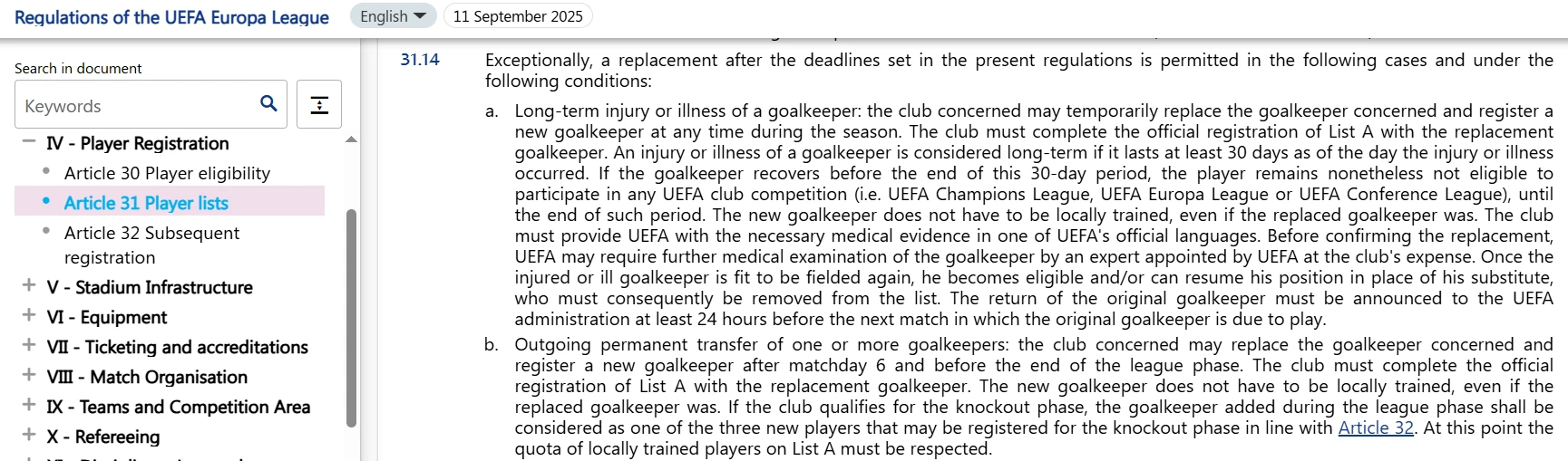 Ο κανονισμός του Europa League - ΠΗΓΗ: uefa.com