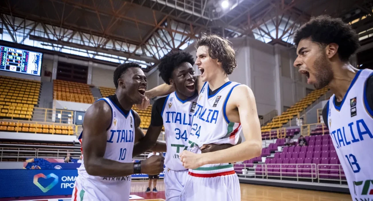 Οι παίκτες της Ιταλίας πανηγυρίζουν / Πηγή: FIBA Οι παίκτες της Ιταλίας πανηγυρίζουν / Πηγή: FIBA