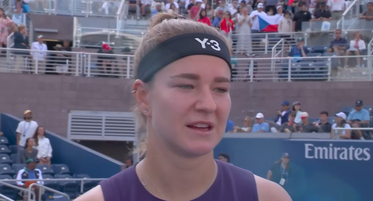 Η Καρολίνα Μούτσεβα στη συνέντευξή της στο US Open / Screenshot Η Καρολίνα Μούτσεβα στη συνέντευξή της στο US Open / Screenshot