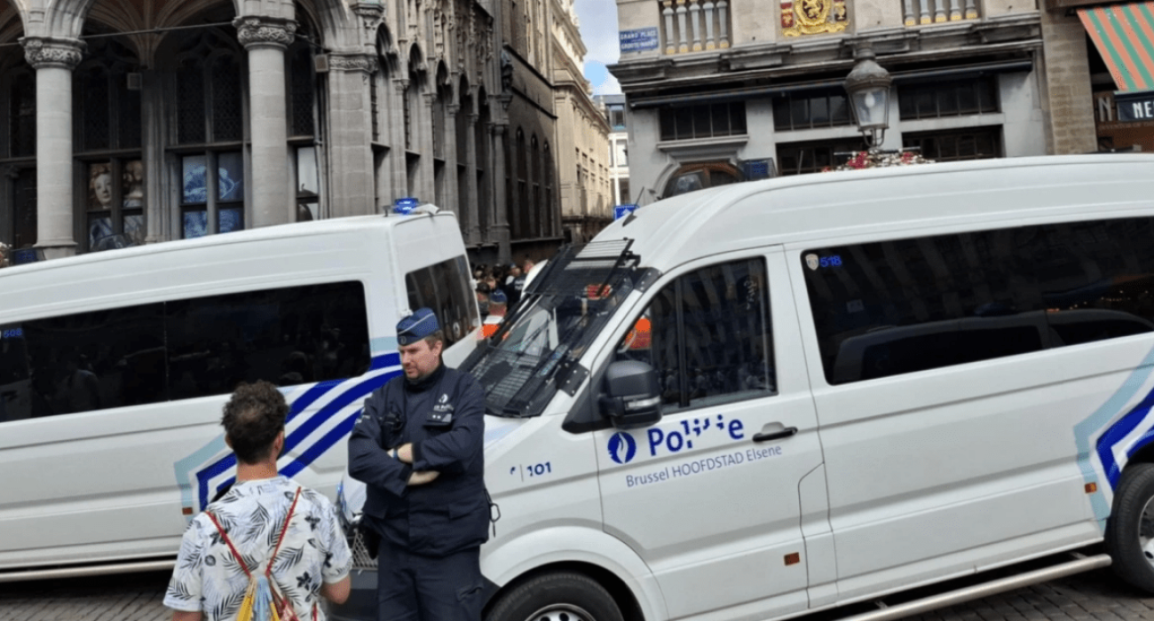 Αστυνομία στις Βρυξέλλες στο σημείο των επεισοδίων με οπαδούς της ΑΕΚ / Screenshot