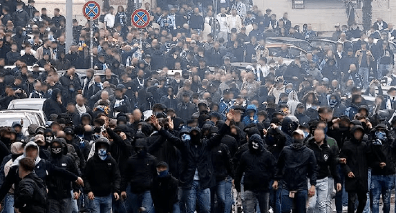Οι οπαδοί της Λάτσιο στο δρόμο για το Ολίμπικο / Πηγή: Printscreen