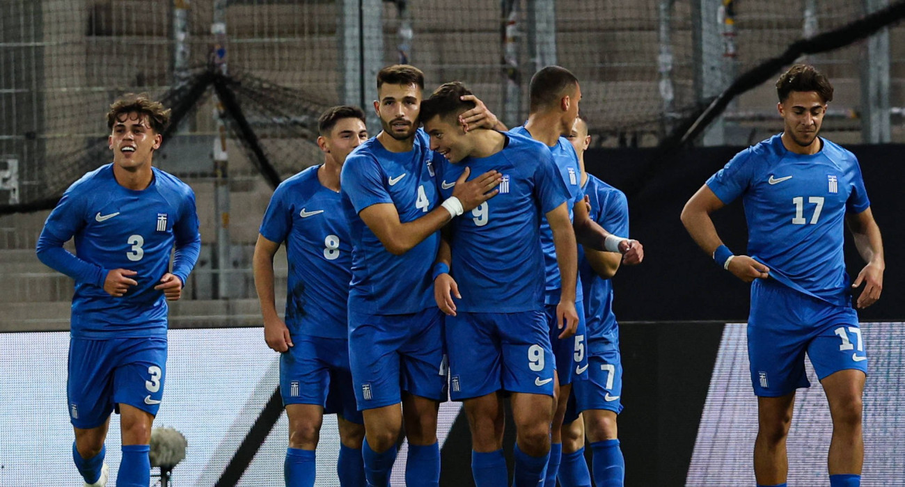 Η Εθνική Ελπίδων πανηγυρίζει το γκολ επί της Λετονίας / Πηγή: Imago Η Εθνική Ελπίδων πανηγυρίζει το γκολ επί της Λετονίας / Πηγή: Imago