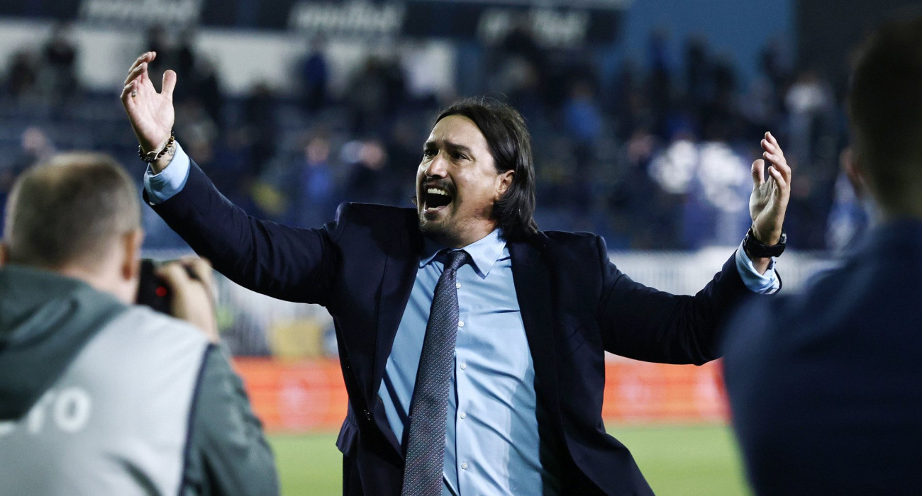 Ο Σεμπάστιαν Λέτο πανηγυρίζει μετά την νίκη της Κηφισιάς επί του Ατρομήτου στο Περιστέρι / Πηγή: InTime