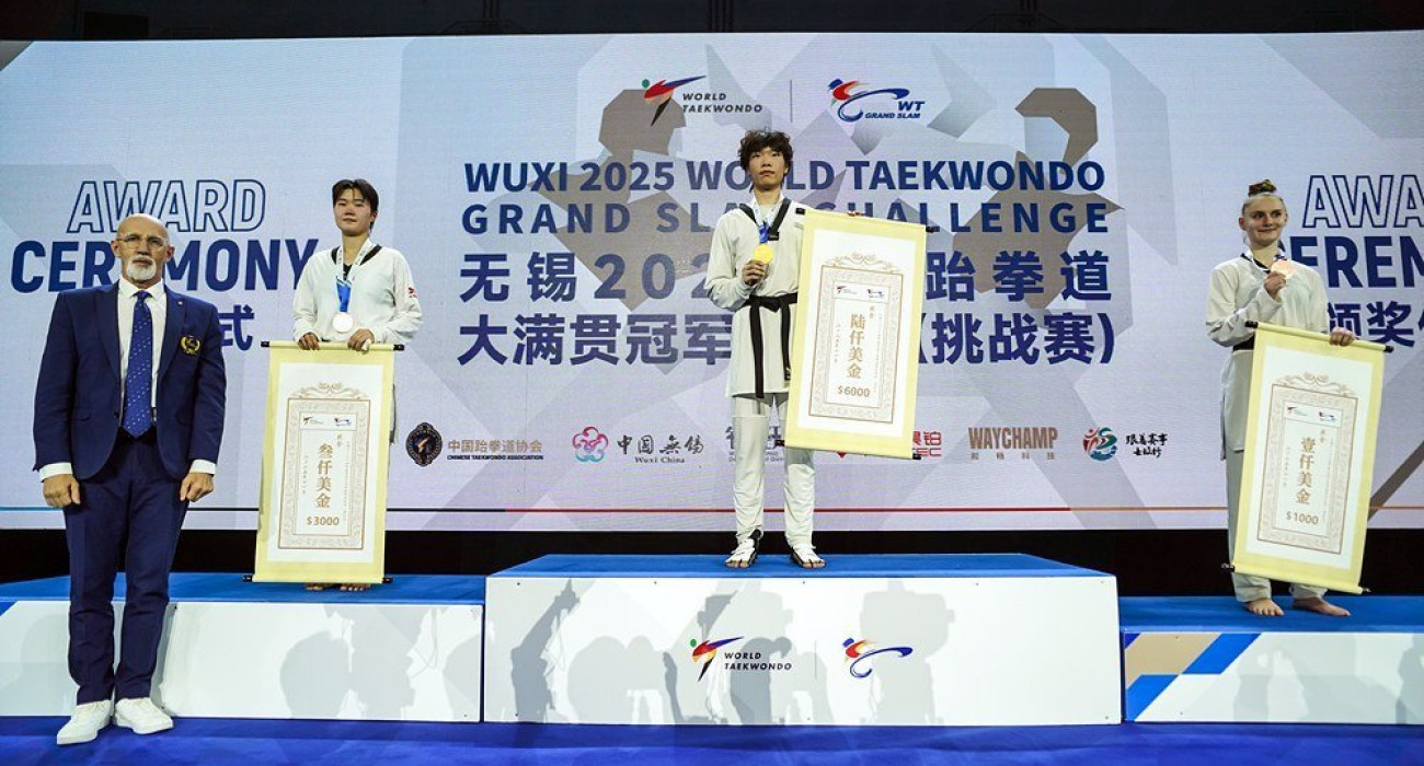 Η Στέλλα Μαρεντάκη στο τρίτο σκαλί του βάθρου / Πηγή: World Taekwondo