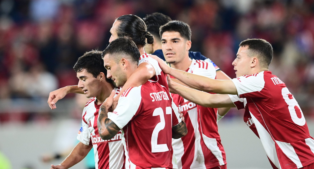 Οι παίκτες του Ολυμπιακού πανηγυρίζουν / Πηγή: Eurokinissi Οι παίκτες του Ολυμπιακού πανηγυρίζουν / Πηγή: Eurokinissi