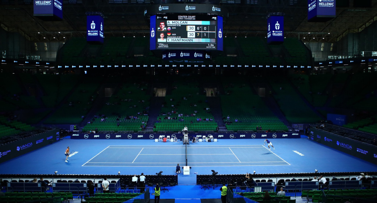 Το Telekom Center μεταμορφώθηκε σε γήπεδο τένις / Πηγή: Eurokinissi