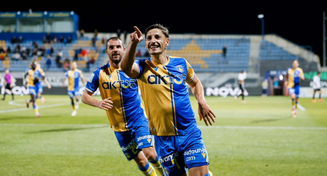 Οι παίκτες του Αστέρα AKTOR πανηγυρίζουν / Πηγή: Eurokinissi