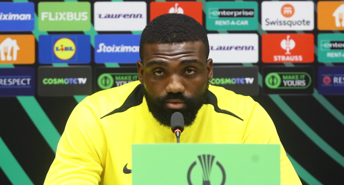 Ο Φραντζί Πιερό στη συνέντευξη Τύπου πριν το ΑΕΚ-Σάμροκ Ρόβερς / Πηγή: Eurokinissi