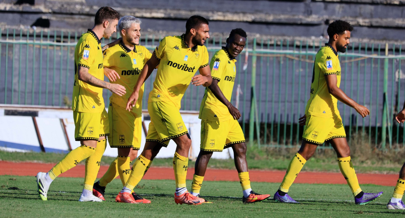 Οι ποδοσφαιριστές του Άρη πανηγυρίζουν / Πηγή: Intime Οι ποδοσφαιριστές του Άρη πανηγυρίζουν / Πηγή: Intime