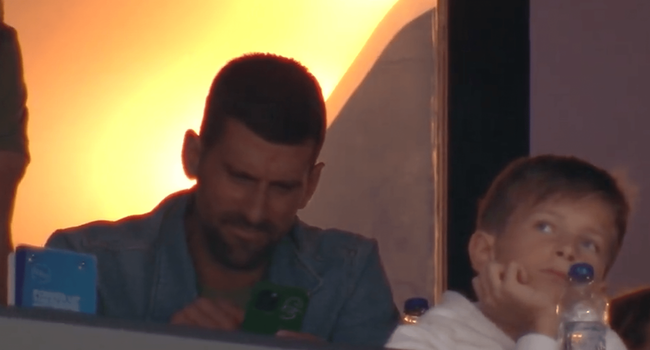 Ο Νόβακ Τζόκοβιτς στο παιχνίδι Παναθηναϊκός AKTOR - Μακάμπι Τελ Αβίβ / Screenshot