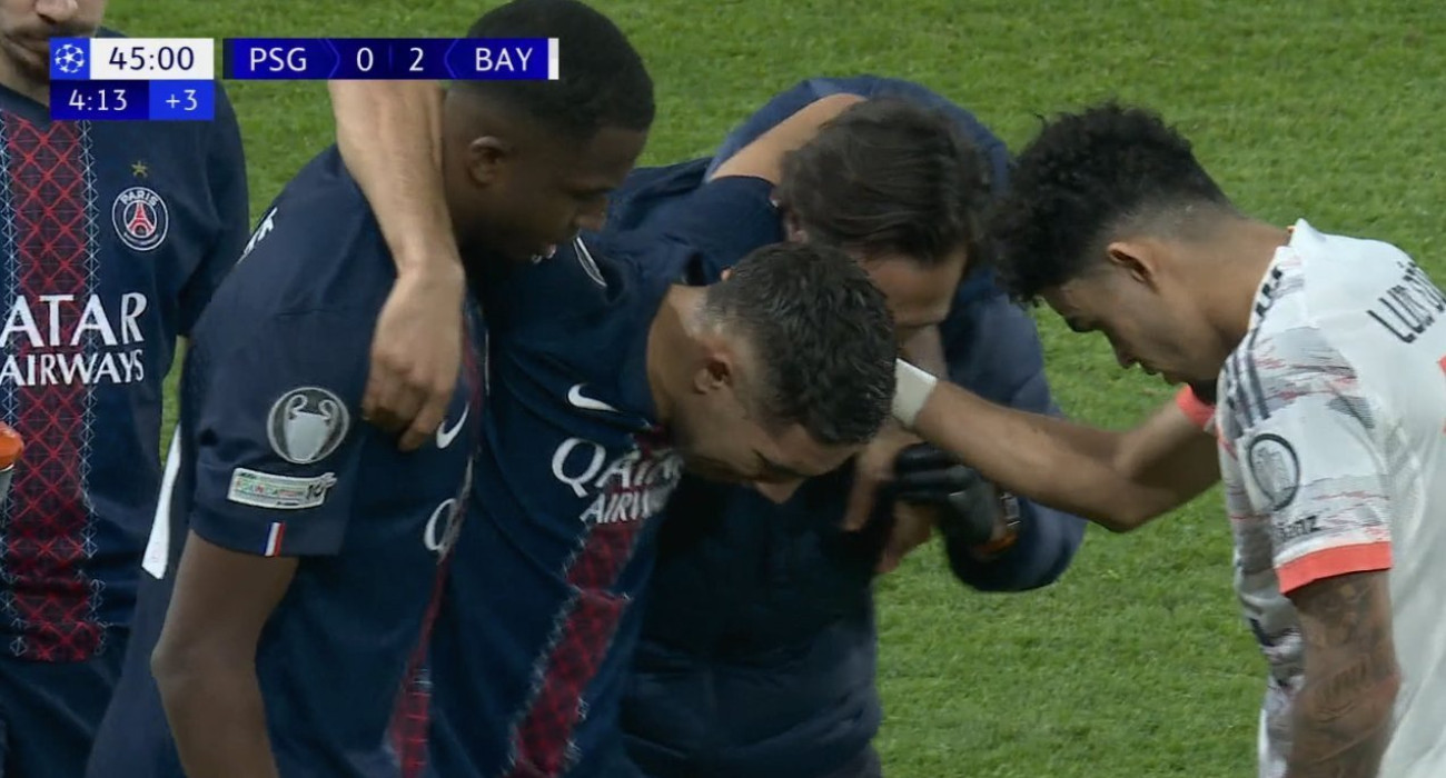 Ο τραυματισμός του Ασράφ Χακίμι / Screenshot