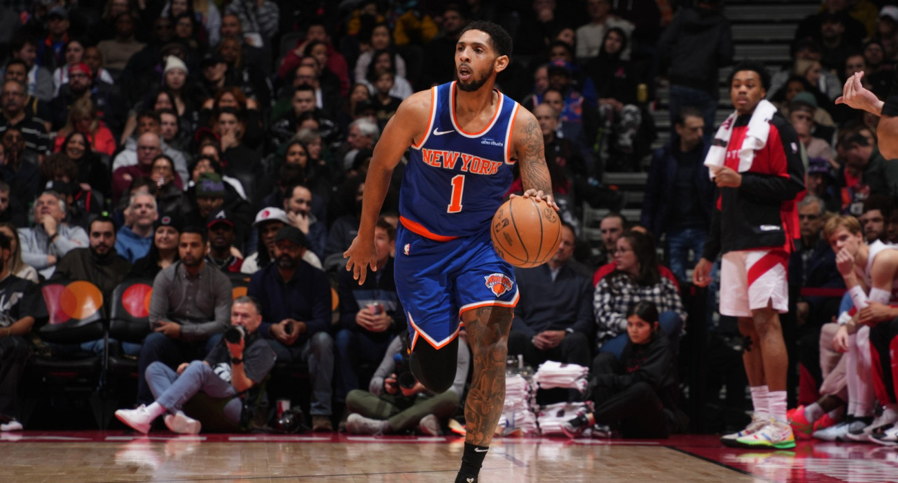 Ο Κάμερον Πέιν με τη φανέλα των Νικς από τη σεζόν 2024-25 / Πηγή: Mark Blinch / NBAE via Getty Images