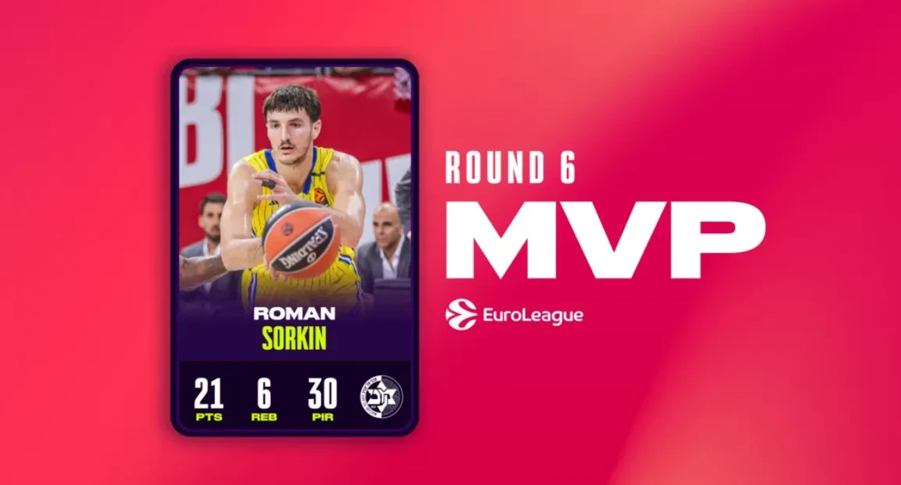 Ο Ρόμαν Σόρκιν MVP της έκτης αγωνιστικής της EuroLeague/Πηγή: euroleague.com Ο Ρόμαν Σόρκιν MVP της έκτης αγωνιστικής της EuroLeague/Πηγή: euroleague.com
