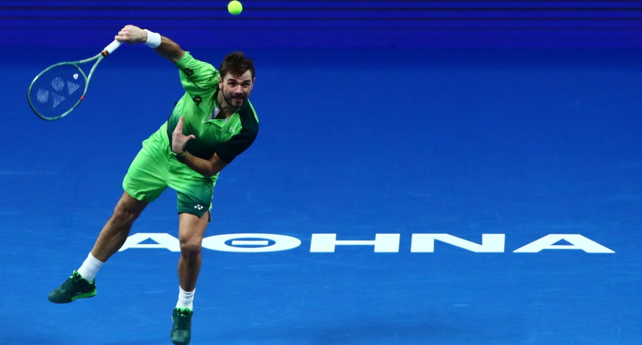 O Σταν Βαβρίνκα σε σερβίς του στο τουρνουά της Αθήνας / Πηγή: Eurokinissi