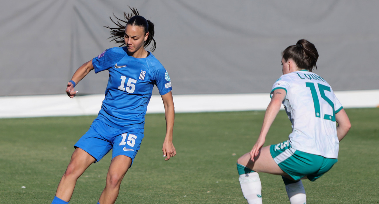 Στιγμιότυπο από αναμέτρηση της Εθνικής Γυναικών κόντρα στην Ιρλανδία / Πηγή: Eurokinissi