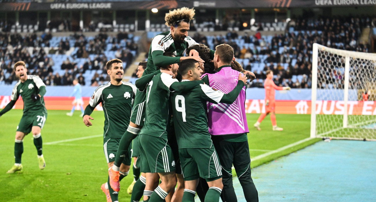 Οι πανηγυρισμοί των «πρασίνων» μετά το γκολ του Τζούρισιτς στο 85' / Πηγή: Intime