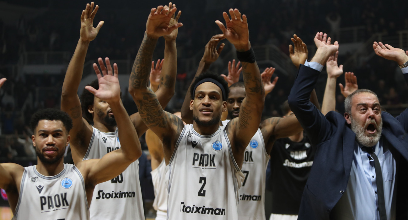 Πανηγυρισμοί από τους παίκτες του ΠΑΟΚ μετά τη νίκη επί της Μπραουνσβάιγκ / Πηγή: Eurokinissi