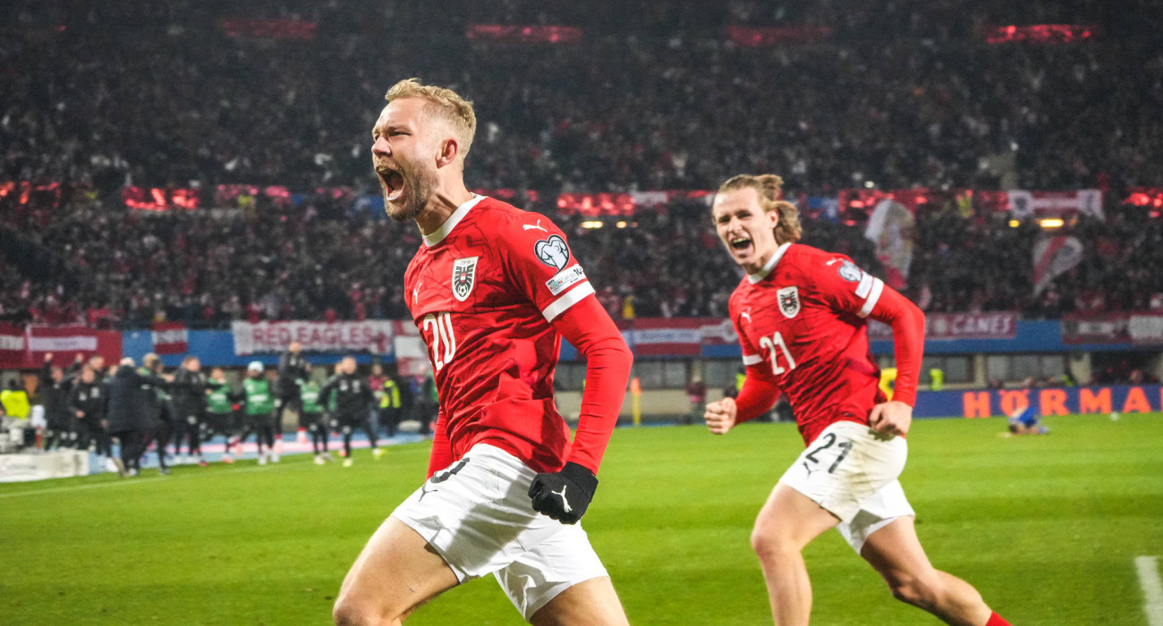 Οι ποδοσφαιριστές της Εθνικής Αυστρίας πανηγυρίζουν / Πηγή: Imago