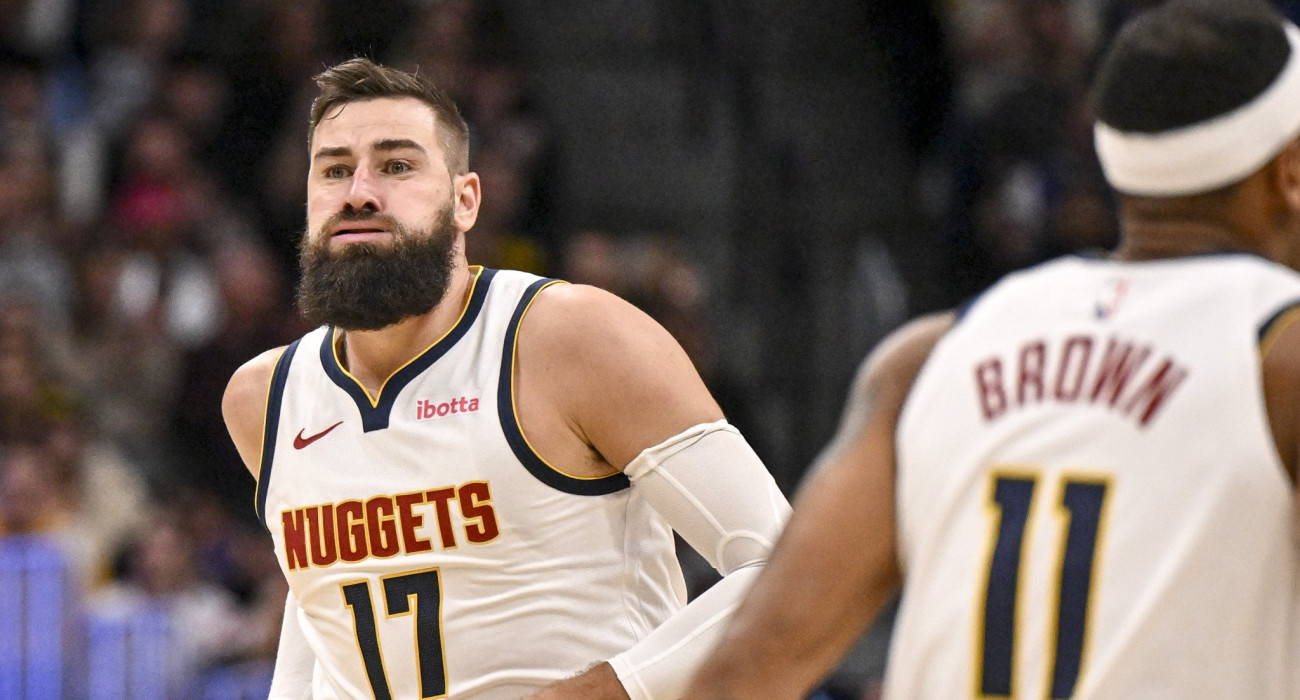 Ο Γιόνας Βαλαντσιούνας με τη φανέλα των Ντένβερ Νάγκετς / Πηγή: AAron Ontiveroz/The Denver Post/Getty Images / Ideal Images