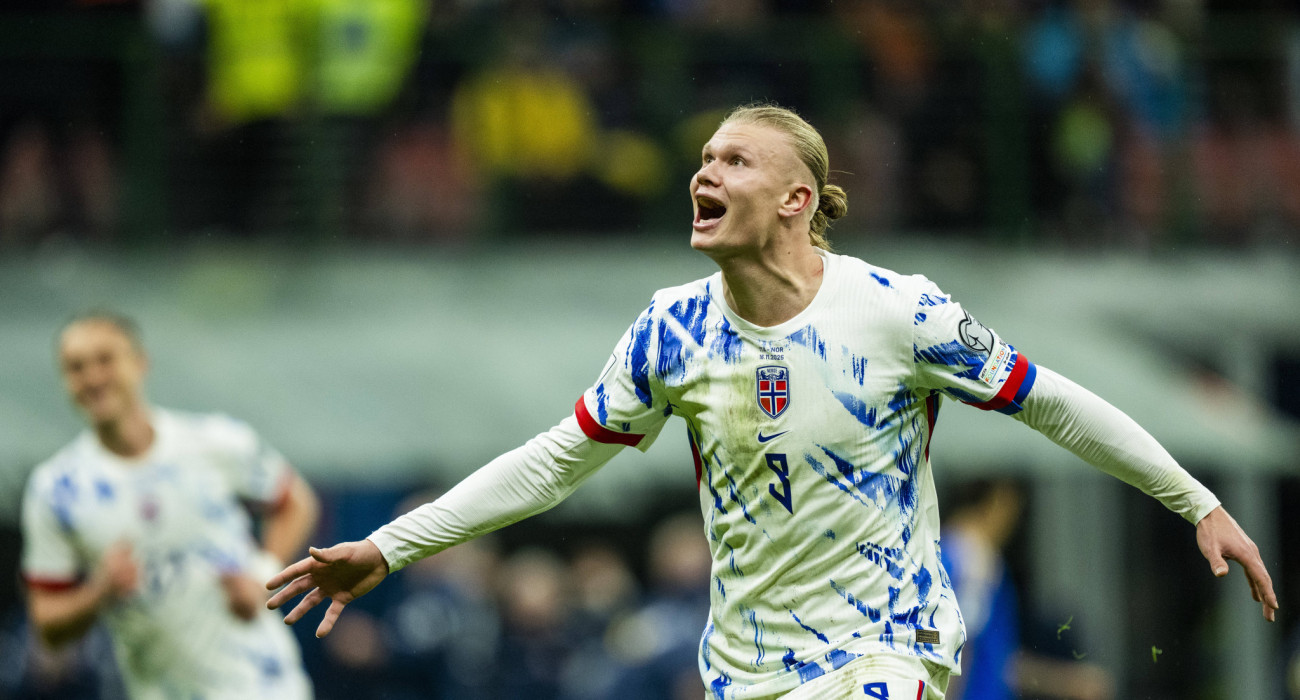 Ο Έρλινγκ Χάαλαντ πανηγυρίζει με τη Νορβηγία / Πηγή: Imago