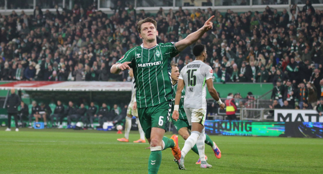 Ο Στάγκε πανηγυρίζει το γκολ του με τη φανέλα της Βέρντερ Βρέμης / Πηγή: Imago