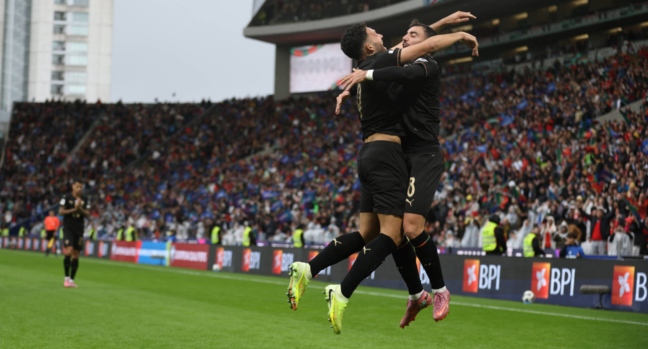 Οι ποδοσφαιριστές της Εθνικής Πορτογαλίας πανηγυρίζουν / Πηγή: Imago