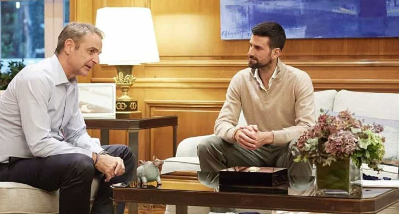 Οι Κυριάκος Μητσοτάκης και Νόβακ Τζόκοβιτς / Screenshot