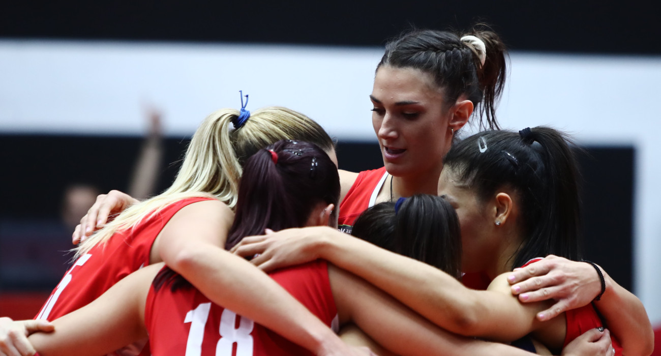 Η ομάδα βόλεϊ του Ολυμπιακού / Πηγή: Eurokinissi