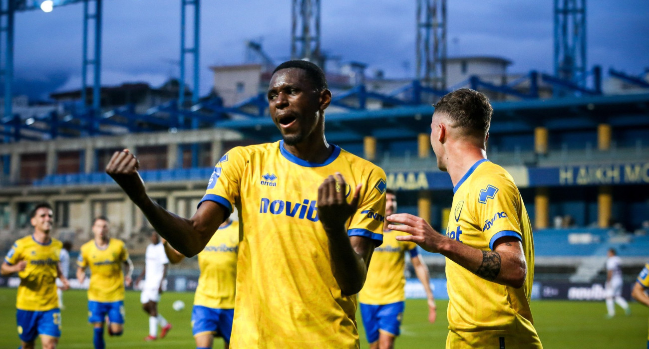 Οι παίκτες του Παναιτωλικού πανηγυρίζουν / Πηγή: Eurokinissi