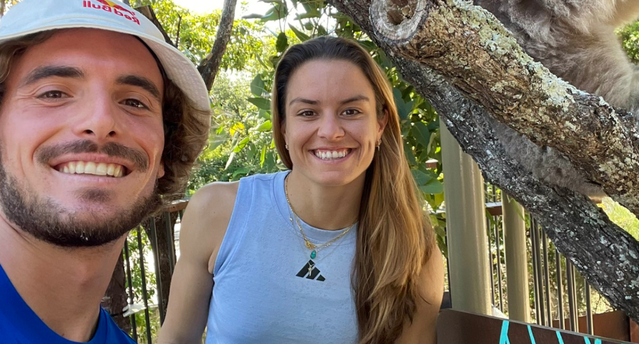 Ο Στέφανος Τσιτσιπάς και η Μαρία Σάκκαρη / Screenshot