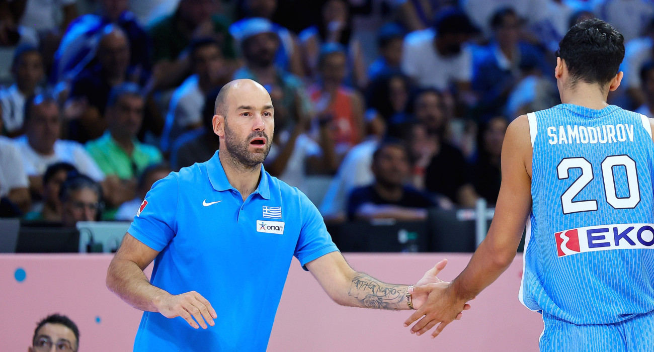 Ο Βασίλης Σπανούλης με τον Αλέξανδρο Σαμοντούροφ/Πηγή: Intime