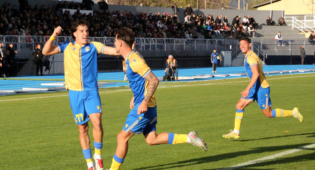 Οι ποδοσφαιριστές του Αστέρα AKTOR Β' πανηγυρίζουν / Πηγή: InTime