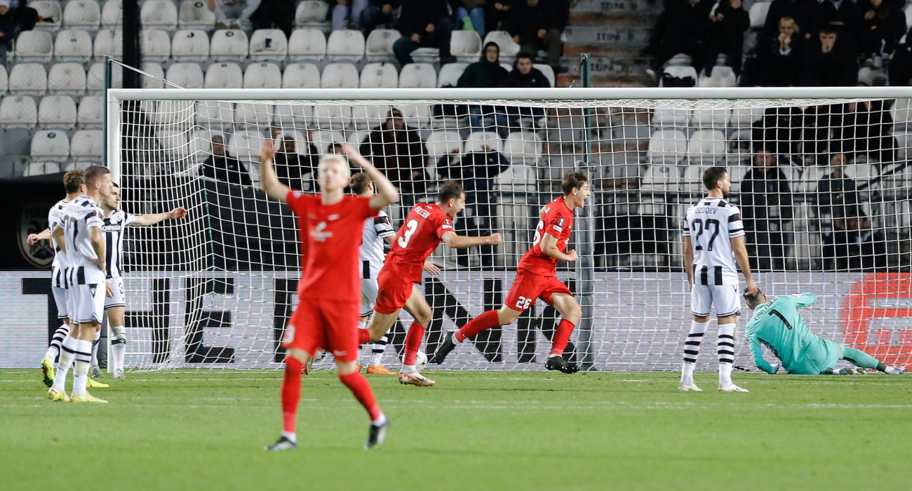 Η στιγμή της ισοφάρισης της Μπραν κόντρα στον ΠΑΟΚ / Πηγή: Intime