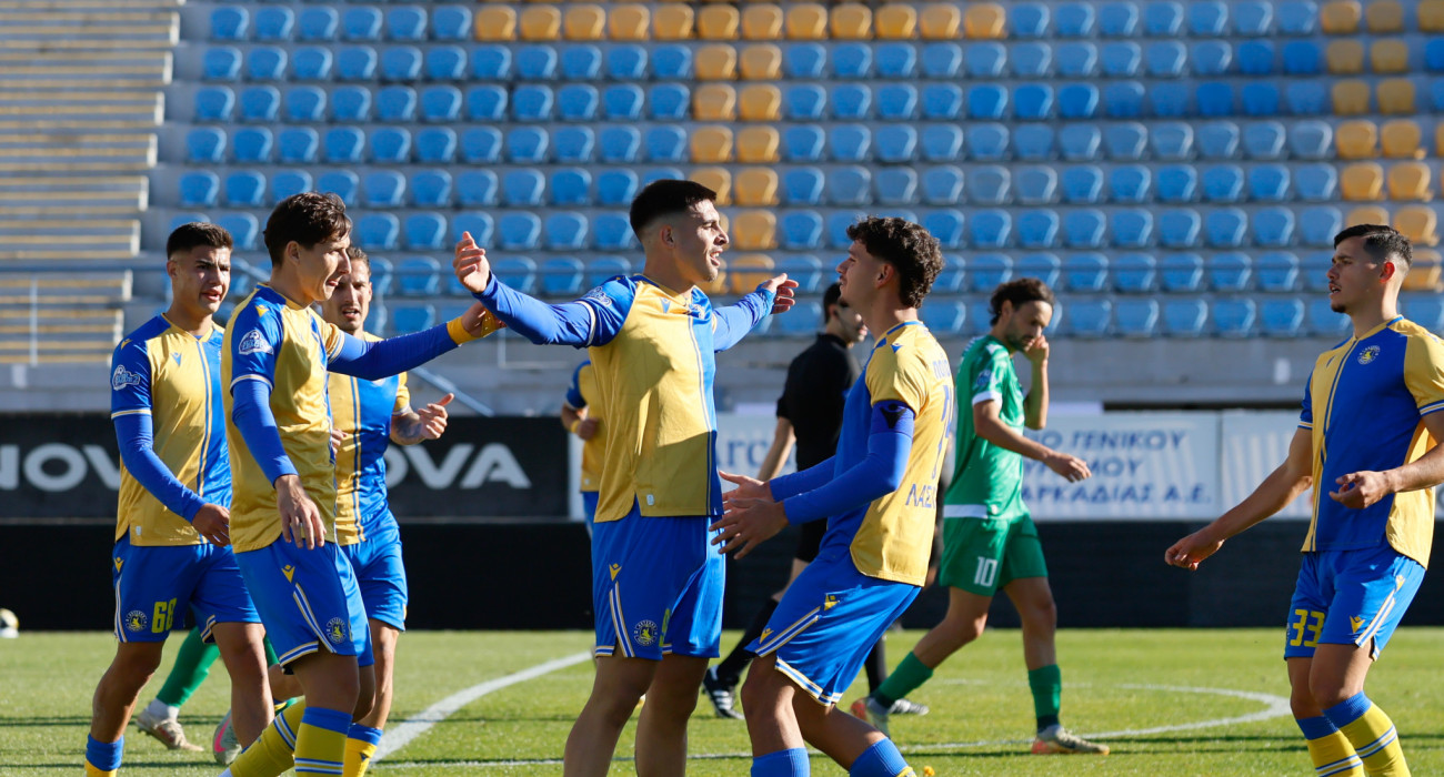 Οι πανηγυρισμοί των παικτών του Αστέρα AKTOR B' / Πηγή: Eurokinissi