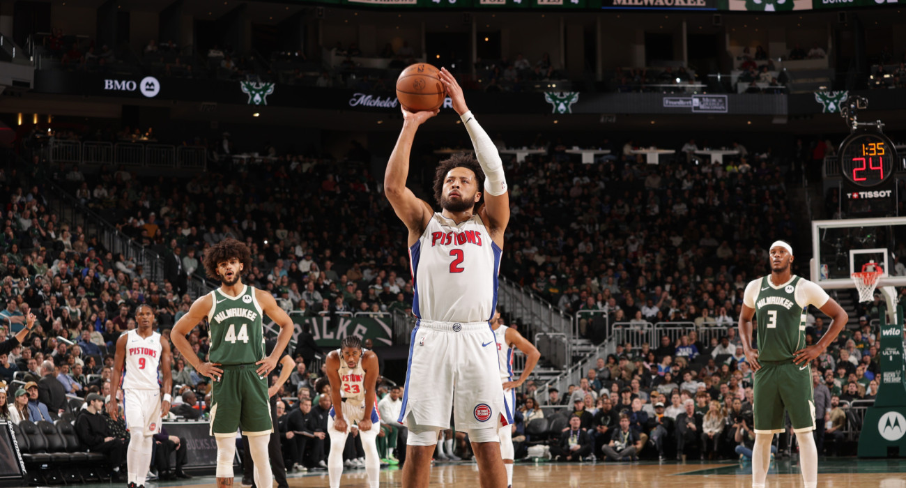 Ο Κέιντ Κάνινγκχαμ των Ντιτρόιτ Πίστονς /  (Photo by Gary Dineen/NBAE via Getty Images)