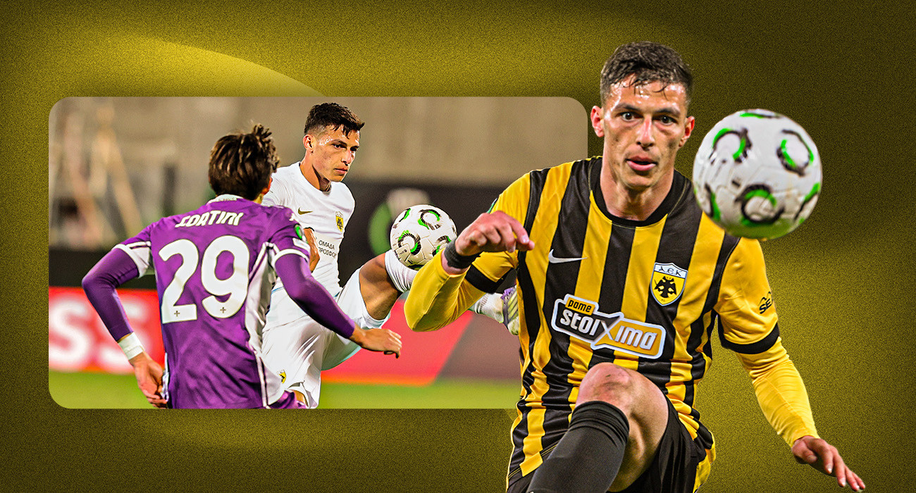 Ο Σταύρος Πήλιος με τη φανέλα της ΑΕΚ / Image Μάνος Περδικάκης