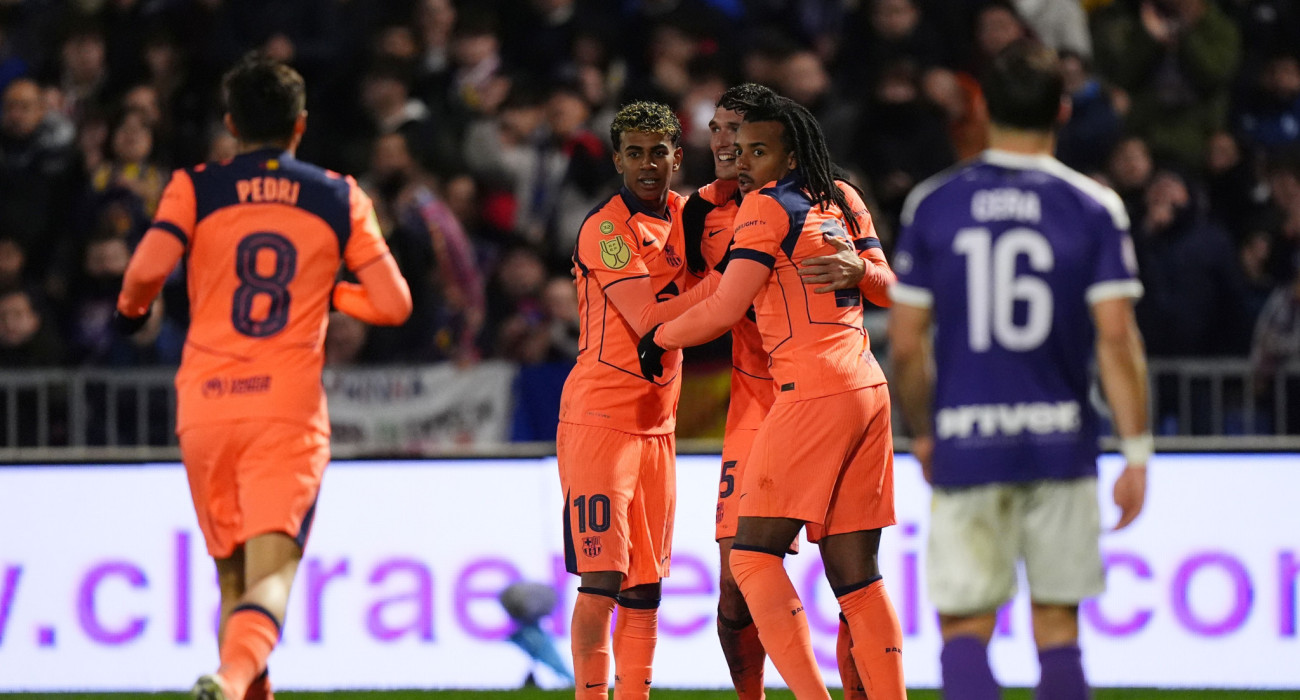 Οι ποδοσφαιριστές της Μπαρτσελόνα πανηγυρίζουν / Πηγή: Getty images