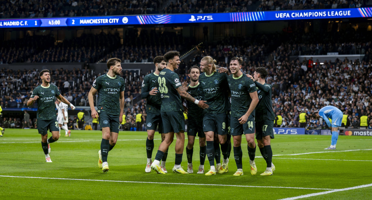 Οι ποδοσφαιριστές της Μάντσεστερ Σίτι πανηγυρίζουν / Πηγή: Imago