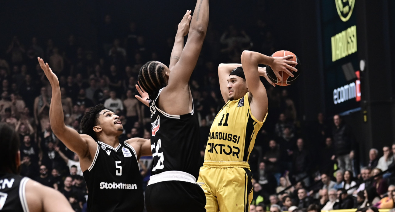 Στιγμιότυπο από το παιχνίδι Μαρούσι - ΠΑΟΚ / Πηγή: eurokinissi