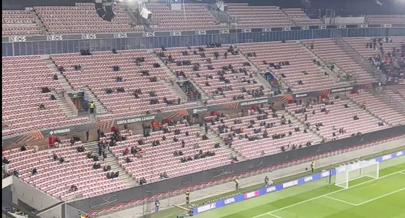 Οι κερκίδες του γηπέδου της Νις / Screenshot